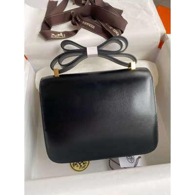 Hermes Constance 24 Handmade Bag In Black Box Calfskin