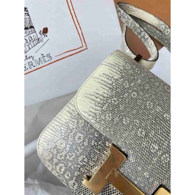 Hermes Constance 24 Handmade Bag in Ombre Natural Lizard Skin