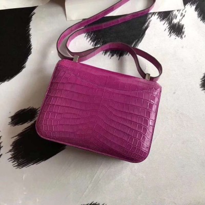 Hermes Constance 24 Bag In Rose Scheherazade Niloticus Crocodile