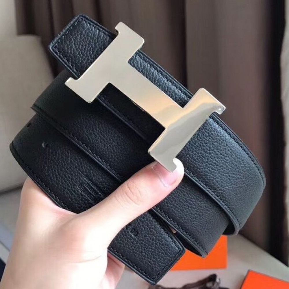 Hermes Constance Belt Buckle & Black Clemence 38 MM Strap