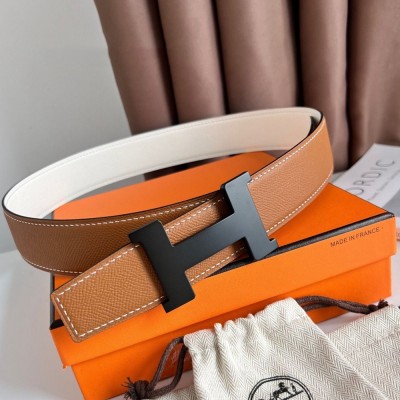 Hermes Constance Reversible Belt 38MM in Epsom Leather with Black Buckle