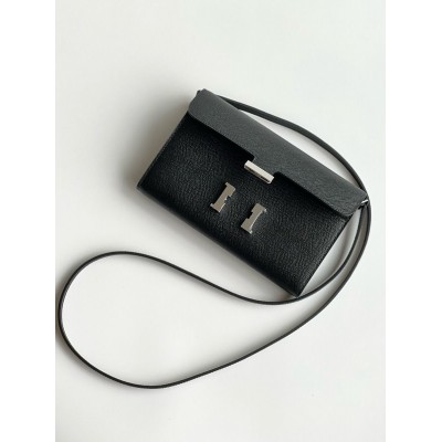 Hermes Constance To Go Wallet in Black Epsom Calfskin