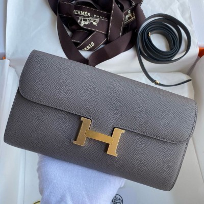 Hermes Constance To Go Wallet in Etain Epsom Calfskin