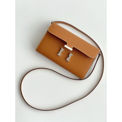 Hermes Constance To Go Wallet in Gold Epsom Calfskin