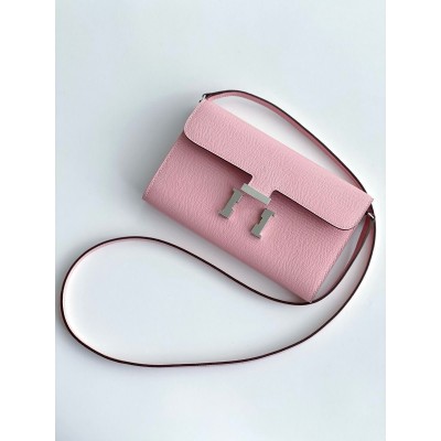 Hermes Constance To Go Wallet in Pink Epsom Calfskin