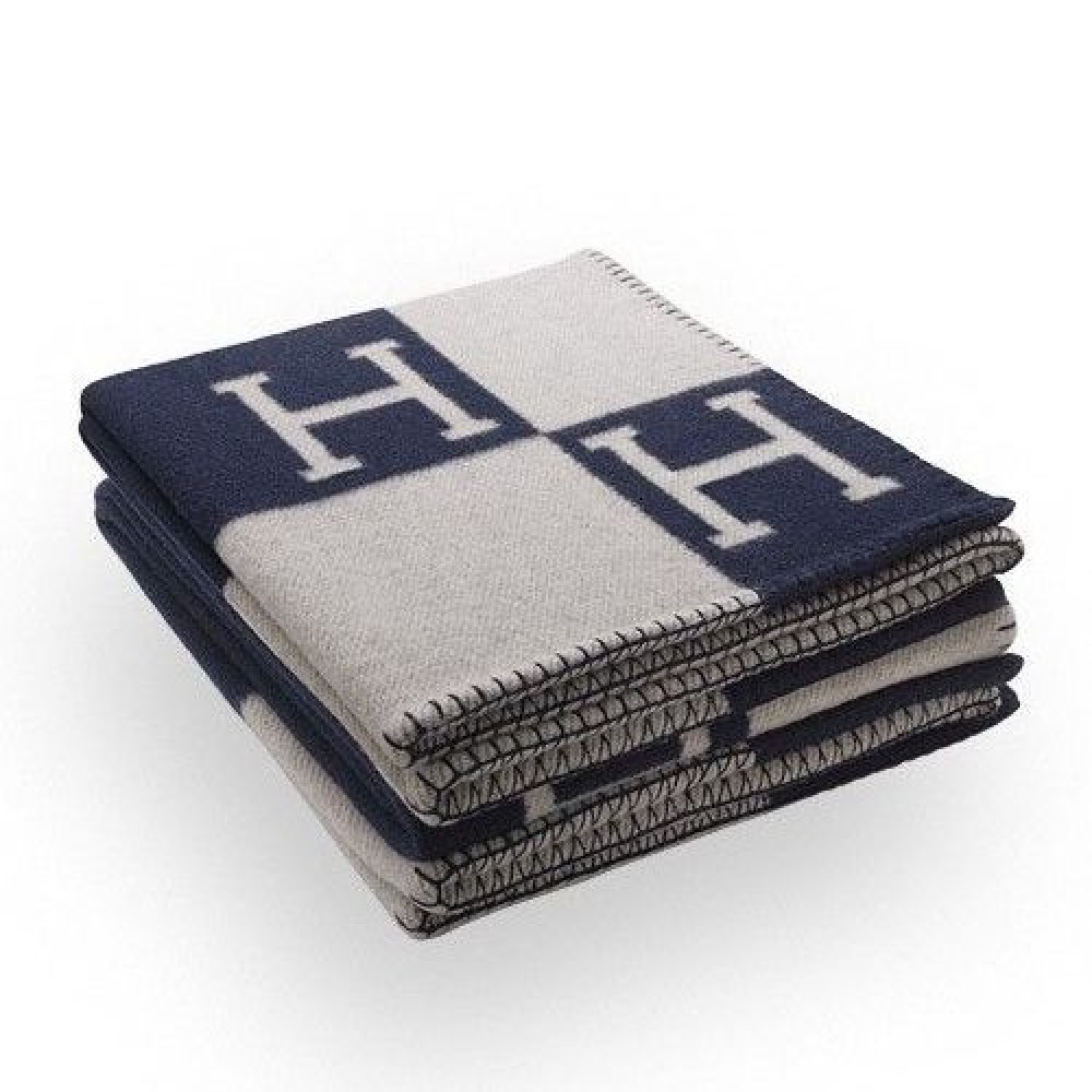 Hermes Dark Blue Avalon Throw Blanket