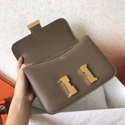 Hermes Constance 24 Handmade Bag In Taupe Epsom Leathe