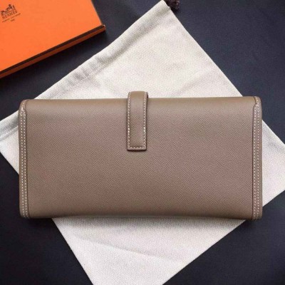 Hermes Jige Elan 29 Clutch Bag In Etoupe Epsom Calfskin