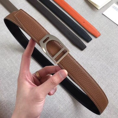 Hermes Etrier Buckle Belt & Brown Clemence 32 MM Strap