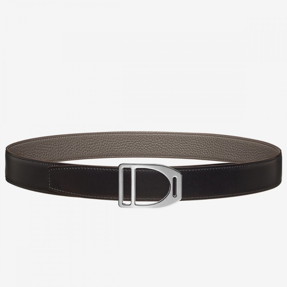 Hermes Etrier Buckle Belt & Taupe Clemence 32 MM Strap