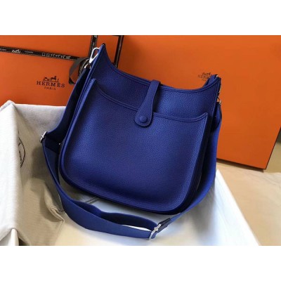 Hermes Evelyne III 29 PM Bag In Blue Electric Clemence Leather