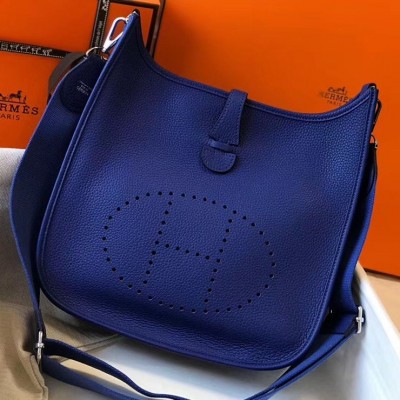 Hermes Evelyne III 29 PM Bag In Blue Electric Clemence Leather