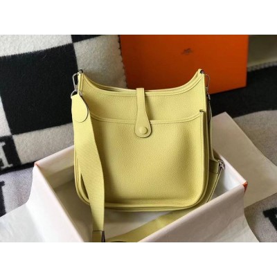 Hermes Evelyne III 29 PM Bag In Jaune Poussin Clemence Leather