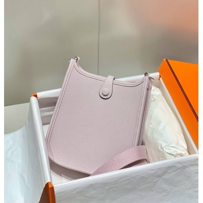 Hermes Evelyne III TPM Bag In Mauve Pale Clemence Leather