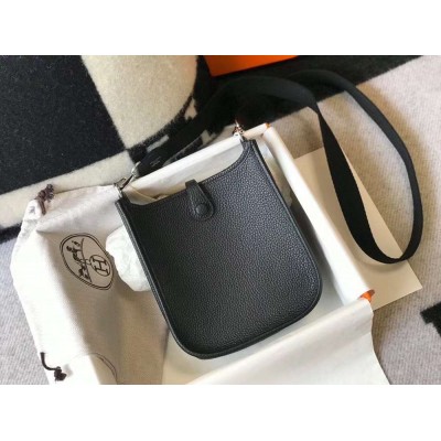 Hermes Evelyne III TPM Bag In Black Clemence Leather