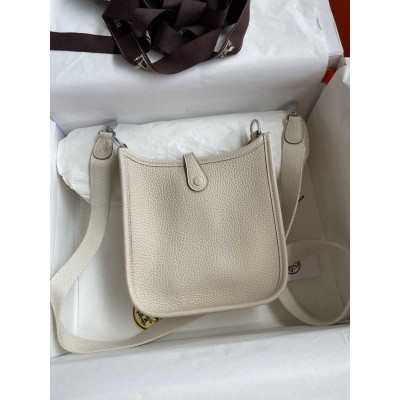 Hermes Evelyne Mini Handmade Bag in Craie Clemence Leather