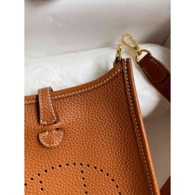 Hermes Evelyne Mini Handmade Bag in Gold Clemence Leather