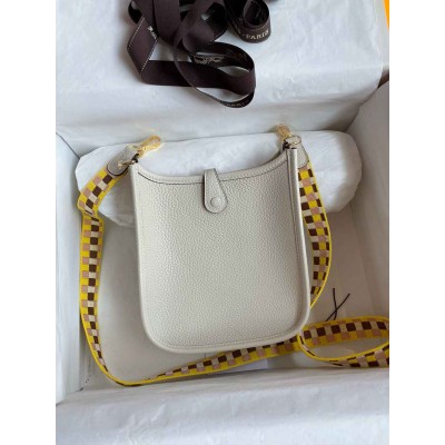 Hermes Evelyne Mini Handmade Bag in Nata Clemence Leather