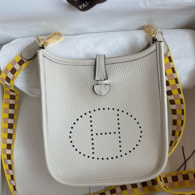 Hermes Evelyne Mini Handmade Bag in Nata Clemence Leather