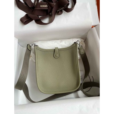 Hermes Evelyne Mini Handmade Bag in Sauge Clemence Leather