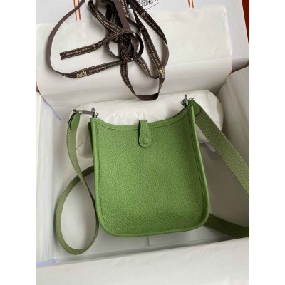 Hermes Evelyne Mini Handmade Bag in Vert Criquet Clemence Leather