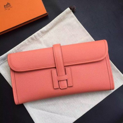 Hermes Jige Elan 29 Clutch Bag In Flamingo Epsom Calfskin