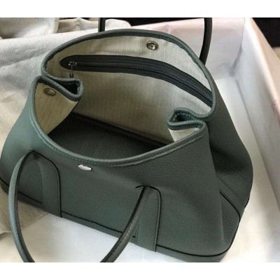 Hermes Garden Party 30 Bag In Vert Amande Taurillon Leather