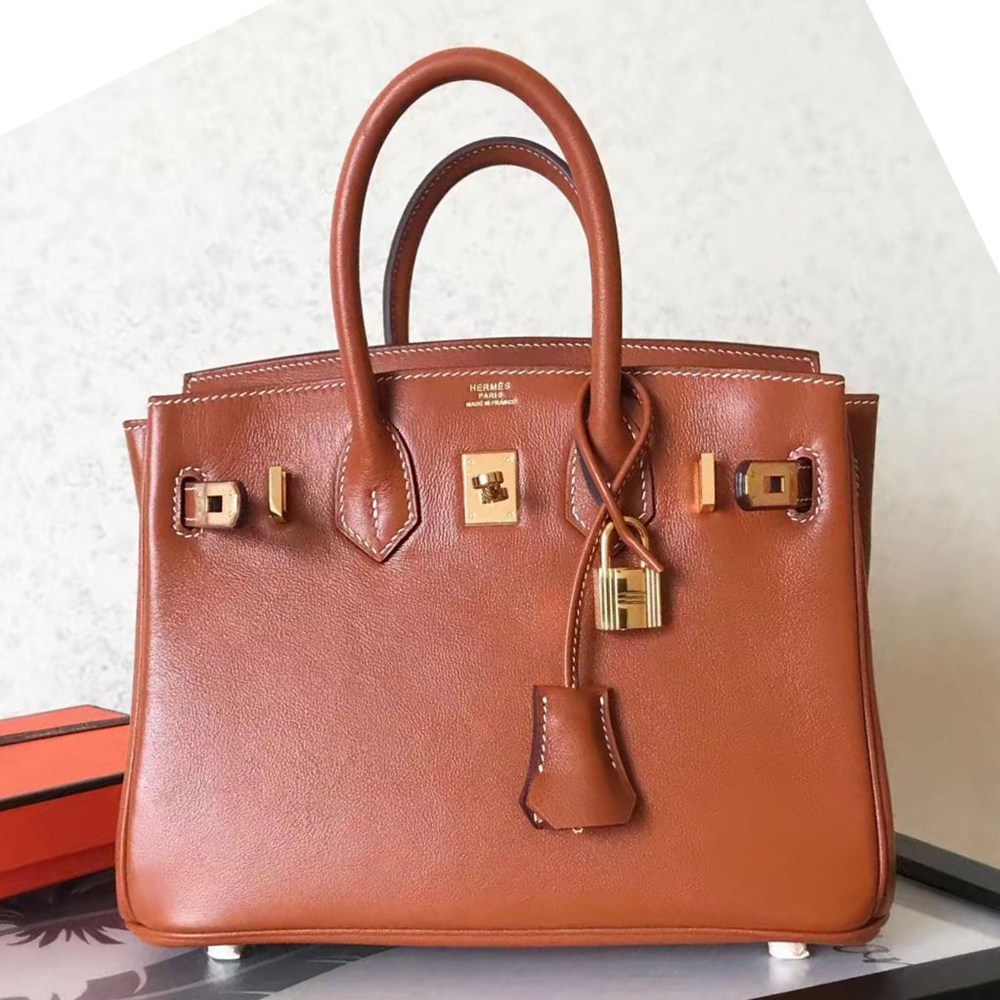 Hermes Birkin 25 Handmade Bag In Gold Swift Leather