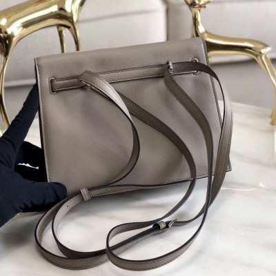 Hermes Kelly Danse Handmade Bag In Grey Swift Leather