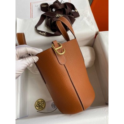 Hermes In The Loop 18 Handmade Bag in Gold Clemence Leather