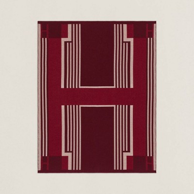 Hermes Ithaque Blanket in Bordeaux Wool and Cashmere