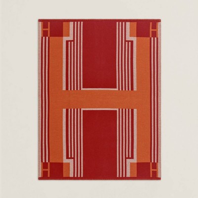 Hermes Ithaque Blanket in Cuivre Wool and Cashmere