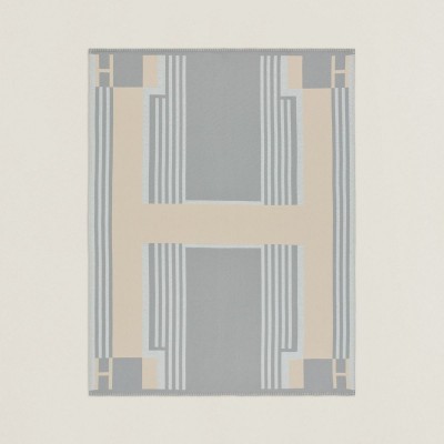 Hermes Ithaque Blanket in Grey Wool and Cashmere