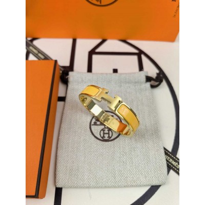 Hermes Jaune Ambre Enamel Clic H Bracelet