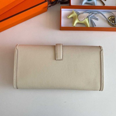 Hermes Jige Elan 29 Clutch Bag In Craie Epsom Leather