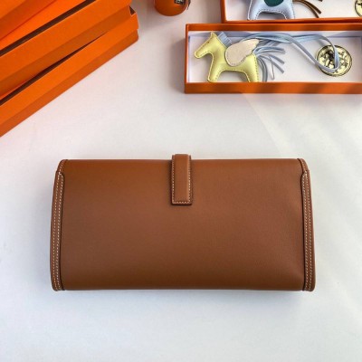 Hermes Jige Elan 29 Clutch Bag In Gold Swift Calfskin