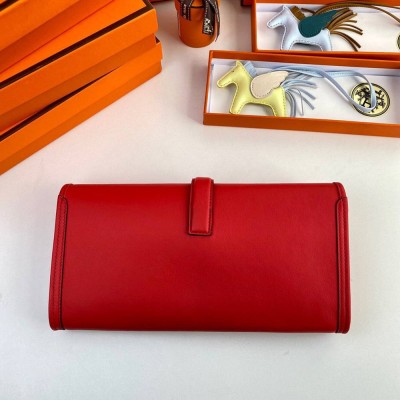 Hermes Jige Elan 29 Clutch Bag In Red Swift Calfskin