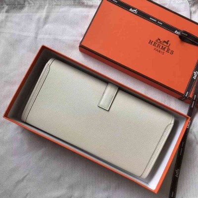 Hermes Jige Elan 29 Clutch In White Epsom Leather