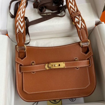 Hermes Jypsiere Mini Handmade Bag In Gold Evercolor Calfskin