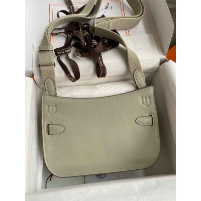 Hermes Jypsiere Mini Handmade Bag In Grey Swift Calfskin