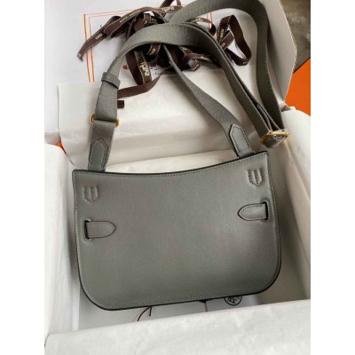 Hermes Jypsiere Mini Handmade Bag In Gris Meyer Swift Calfskin