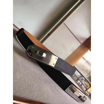 Hermes Kelly 18 Belt In Black Epsom Leather