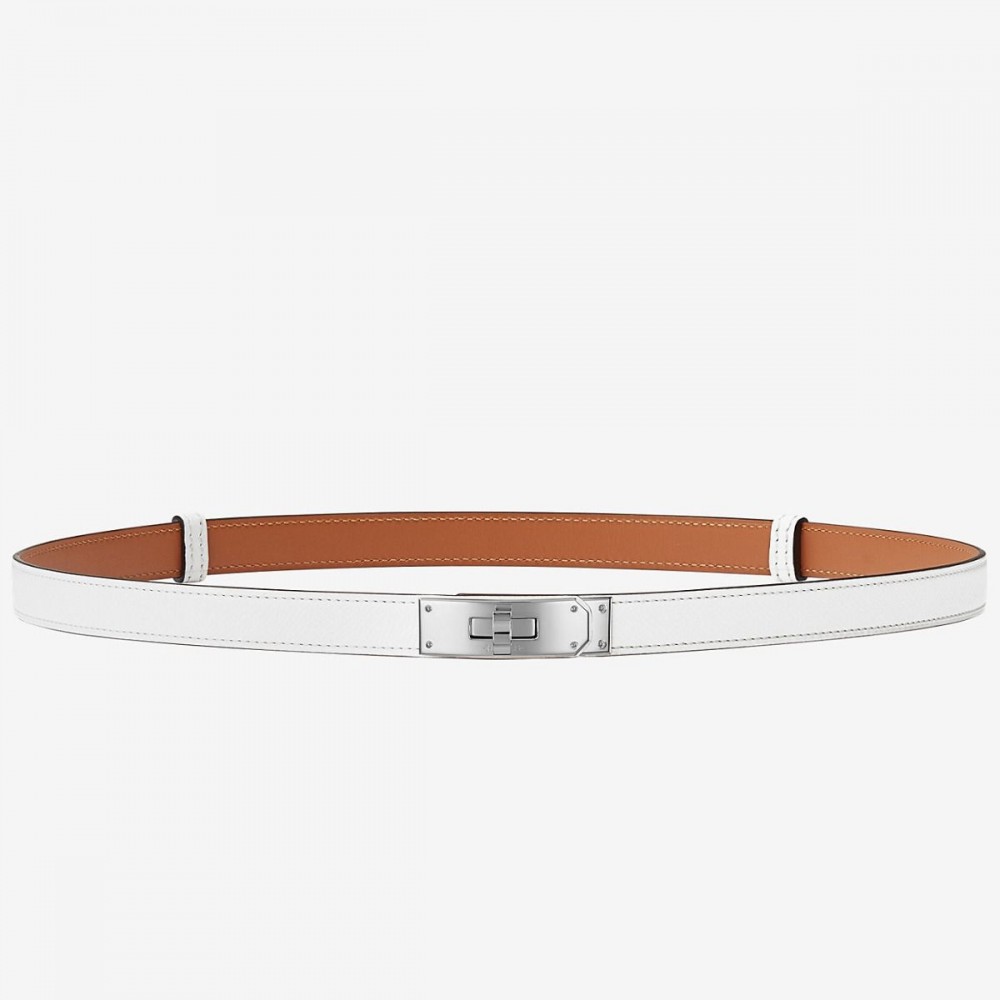 Hermes Kelly 18 Belt In White Epsom Leather