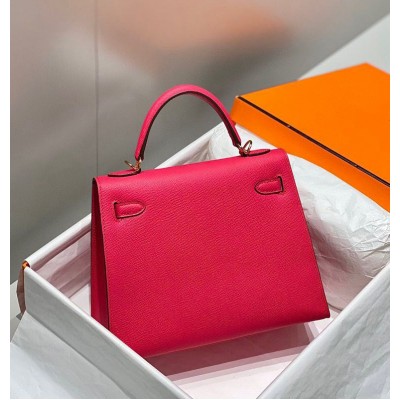 Hermes Kelly 25cm Sellier Bag In Rose Extreme Epsom Leather