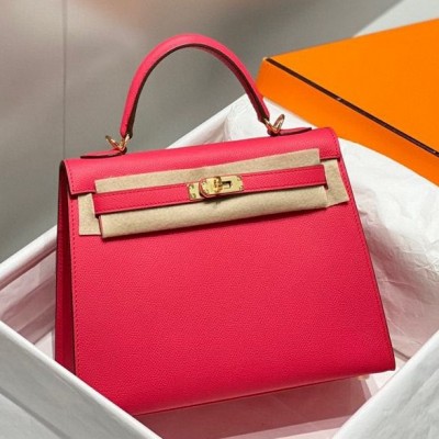 Hermes Kelly 28cm Bag In Rose Extreme Epsom Leather GHW