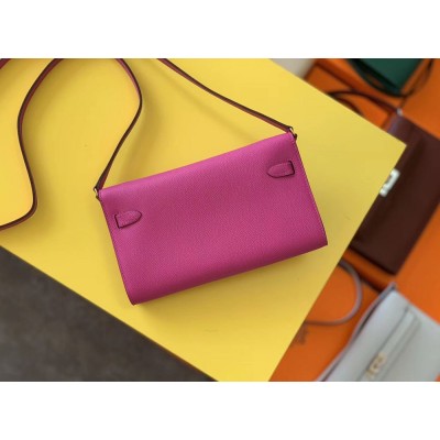 Hermes Kelly Classique To Go Wallet In Magnolia Epsom Calfskin