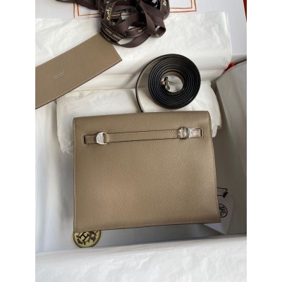 Hermes Kelly Danse II Bag In Gris Tourterelle Evercolor Calfskin