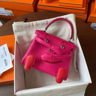 Hermes Kelly Doll Quelle Idole Bag in Rose Mexico Swift Calfskin