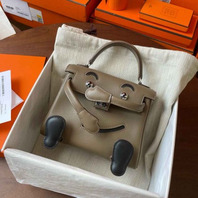 Hermes Kelly Doll Quelle Idole Bag in Taupe Swift Calfskin