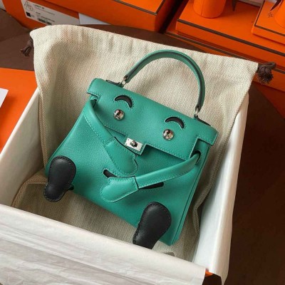 Hermes Kelly Doll Quelle Idole Bag in Vert Verone Swift Calfskin